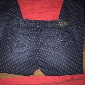 Polkadotted silver jeans